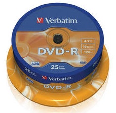 Verbatim - DVD-R - 16x - 4.70 GB - 25 Pack 